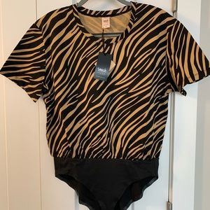 Smash & Tess Animal Print Bodysuit NWT Size Sm